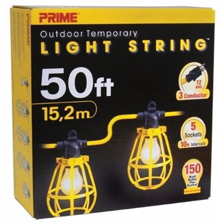 Prime Prime LSUG2830 Yellow 5-Light U-Ground Light String; 50 ft. LSUG2830